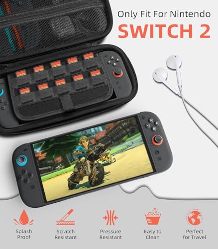 Image of TiMOVO Carrying Case for Nintendo Switch 2 (2025), Orange | Large Capacity, Hard Shell Protective, 10 Game Card Slots, Pockets for Console & Accessories, Portable Travel Pouch