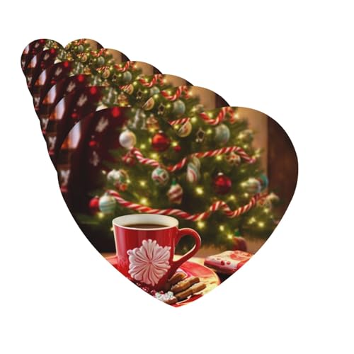 Lot de 6 désodorisants pour voiture, motif sapin de Noël et chocolat chaud à suspendre pour voiture, décoration de chambre, cadeau