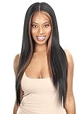 New Born Free No Cap Needed Fake Scalp 13x4 Lace Front Wig Beautiful Straight Long Length Bob Style Middle Parting Looser Ends Synthetic High Heat Resistant Fibers - FS134S (DYX/BROWN)