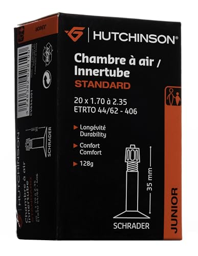 HUTCHINSON - Chambre À Air - VTT - Standard - Résistance Et Anti-Crevaison - Valve Schräder - Épaisseur 0.9 mm - 35 MM - 20 x 1,75-2,35, Noir