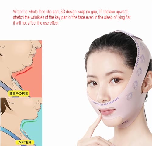 Chin Strap for Sleeping, Reusable Double Chin Reducer Eliminator for Women, Breathable Jawline Exerciser Lifting & Firming Prevent Sagging, V Line Lifting Mask Face Slimming Strap，Face Lifting Strap image 5