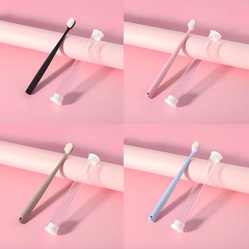 Image of LINGXIYA Pet Toothbrushes 4 Pack Kit Dog Cleaning Toothbrush Extra Soft Brushes Dog and Cat Toothbrushes for Puppy Small Dog and Cat Teeth Care (Blue /Black /Pink /Brown)