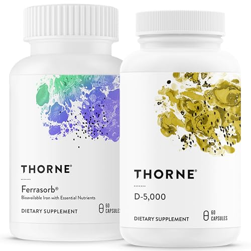 THORNE - Vitamin D-5000 - Vitamin D3 Supplement - Support Healthy Bones, Teeth, Muscles, Cardiovascular & Immune Function* - NSF Certified for Sport - Gluten-Free, Soy-Free - 60 Servings
