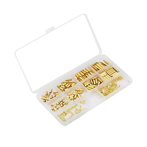 Litorange 240 Pieces M2.5 Male Female Hex Brass Spacer Standoff Screw Nut Threaded Pillar Pcb Motherboard Assortment Kit #TOP3