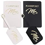 Snogisa Mr and Mrs passport holder and luggage tags gift set, Wedding Gifts for Couple,Honeymoon Travel Luggage,Best Bridal Shower and Engagement Gifts …