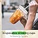 Ziliny 50 Sets Clear Plastic Cups with Lids and Straws, Disposable Iced Coffee Cups Drinking PET for Cold Drinks, Juice, Smoothie, Coffee Shops, Party, Christmas(Clear,18 oz)