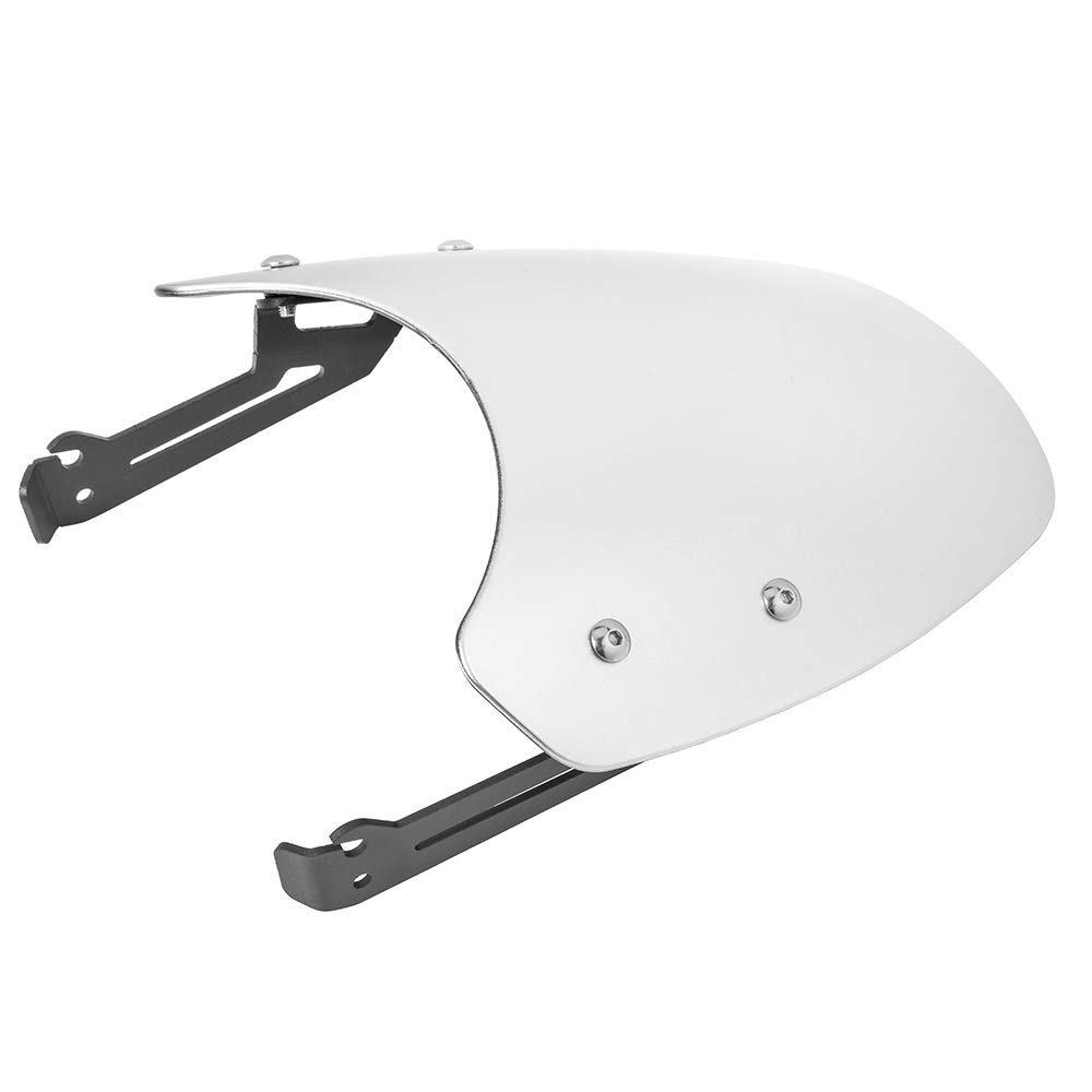 Moto Carénage Avant de Pare-Brise à Double Bulle pour D-ucati Scrambler 400 800 803 Street Classic Icon Mach Sixty2 Full Throttle Desert Sled 2015-2020 2016 17 18 19 (Argent)