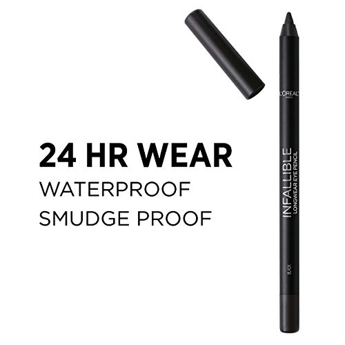 L'Oreal Paris Makeup Infallible Pro-Last Pencil Eyeliner, Waterproof and Smudge-Resistant, Glides on Easily to Create any Look, Brown, 0.042 oz