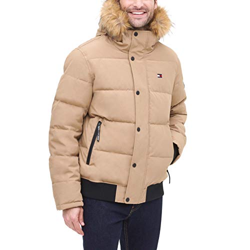 Image of Tommy Hilfiger Men's Arctic Cloth Quilted Snorkel Bomber Jacket (Standard and Big & Tall)