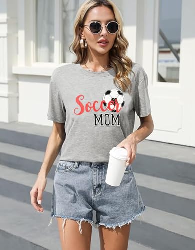 YUYUEYUE Women Soccer Mom Letter Printed T Shirt Football Graphic Fashion Top Tee4