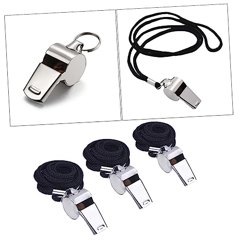 HANABASS Silbatos de metal con pulseras de goma, 2 pcs miniatura 7