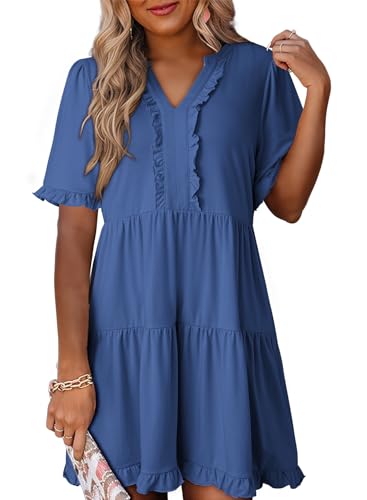 Dokotoo Summer Dresses for Women 2026 Short Sleeve V Neck