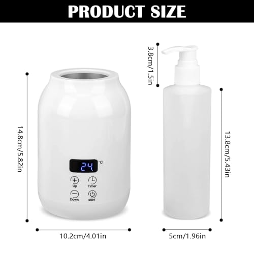Massageöl Wärmer, Massageöle Erwärmer Einstellbare Temperatur 30-65 Grad Wellness Massage Massageöl Set mit 2 Intern Plastikflasche Massageöle Zubehör für ätherische Öle Rückenmassage