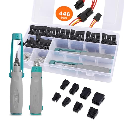 Image of JRready ST6489 Micro-Fit 3.0 Dual Row 2 4 6 8 Circuits Connector kit, w /Crimp Terminals 20-24 AWG, Molex Extraction Tool, Compatible with Molex Micro-Fit 3.0 Connector, 3.0mm Pitch, 446 Pcs