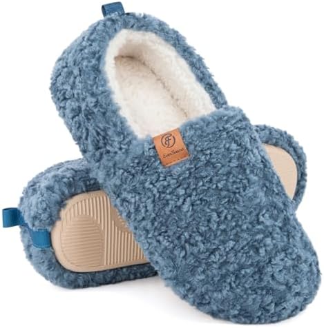 EverFoams Damen Winter Warme Hausschuhe Kunstwolle Memory Foam Geschlossen Pantoffeln
