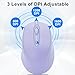 Dolrso Bluetooth Rechargeable Wireless Mouse for Laptop/iPad/MacBook Pro/Air, Silent Portable Slim for Surface Pro/PC/Lenovo/Samsung Tablet (Purple)