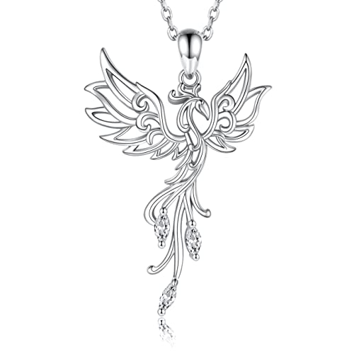 925 Sterling Silver Rising Phoenix Necklace Pendant Rise From The Ashes Jewelry Gifts For Women Christmas Birthday #TOP3