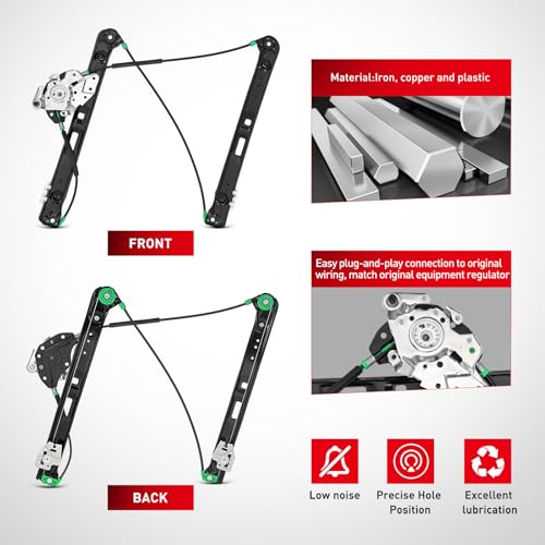 Image of Nilight 740-485 Front Passenger Side Power Window Regulator,Compatible with BMW E46 323i 325i 325xi 328i 330i 330xi 1999 2000 2001 2002 2003 2004 2005