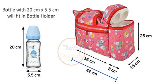 Image of Baby Mother Bag with Bottle Compartments (Red)