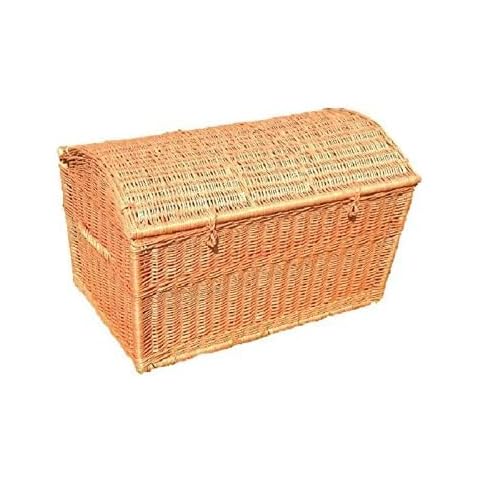 weeco Truhe aus Weide braun, Korbtruhe 60cm. Weidenkorb, Weidentruhe Koffer Rattan Wäschetruhe Wäschekorb Cover