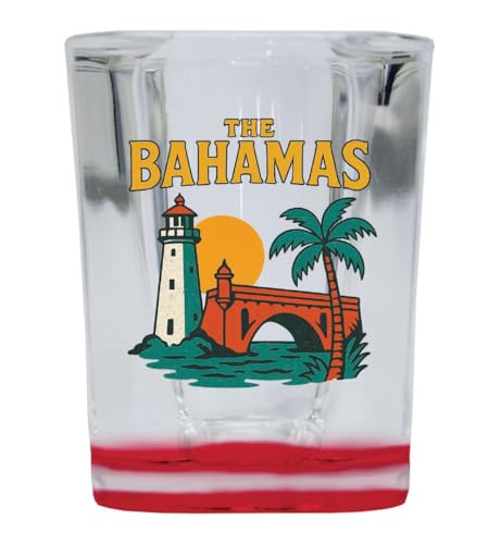 Vaso de shot cuadrado 2 oz base roja