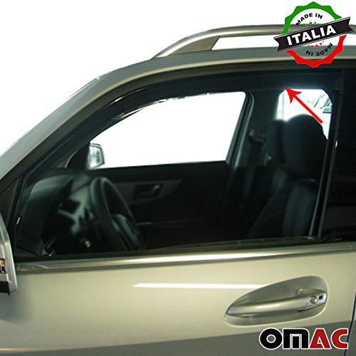 OMACWindow Visor Vent Rain Deflector for RAM ProMaster City 2015-2022 Black Smoke 2 Pcs
