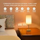 YOIZO Cordless Table Lamp 5000mAh Rechargeable | Battery Operated Lamps with Brightness Memory, Stepless Dimmable, Portable Touch Control Bedside Lamp for Home/Bedroom/Indoor-Outdoor (Wood) - Image 2