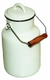 Jarra de leche esmaltada, capacidad de 4 litros.