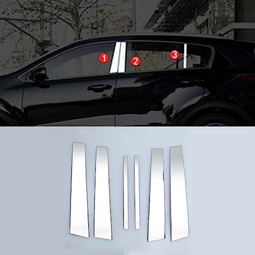 Accesorios de pilar de ventana premium en acero cromado espejo para Kia Sportage QL 2