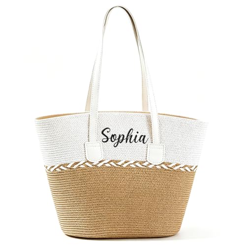 Bolso de playa de verano personalizado para mujer con sombrero miniatura 1