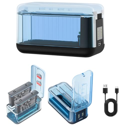 Insta360 X4 Air �Ή� �o�b�e���[ �[�d�� �[�d�P�[�X �}�� �`���[�W���[ 2�o�b�e�������[�d�\,���C�z�����t���b�v�J�o�[�݌v,SD�J�[�h�X���b�g�X�g���[�W�t�� �i�d�r�͊܂܂�Ă��܂���j�f�W�^���\���t��