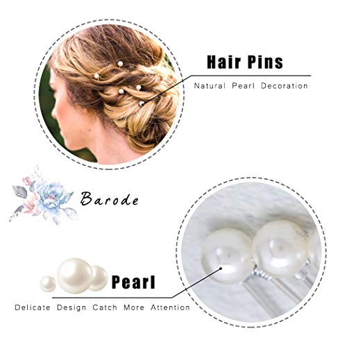 Amazon Com Barode Wedding Hair Pins Bridal Pearl Hairchain Fashion Hair Accessories For Women And Girls Pack Of 10 Silver Beauty Personal Care