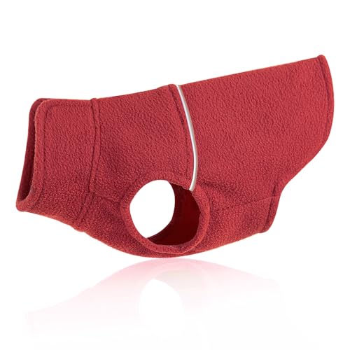 Image of Dog Clothes for Small Dogs Fleece Vest Dog Sweater Boy Girl, Warm Pullover Fleece Doggie Jacket, Winter Pet Ourfit Chihuahua Sweater - Yorkie Clothes, Red, M
