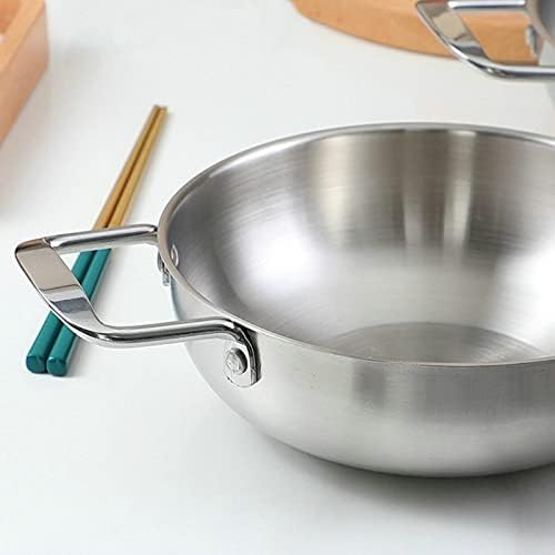 Seafood Pot Mini Chef's Classic Stainless Steel Everyday Pan Cookware Portable Pot Kitchen Cooking Tool (Silver, 22CM)