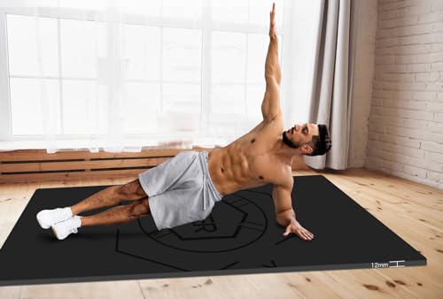 nuveti Large Exercise Mat (6\'x 3\'), Extra Wide Workout Mat for Men and Women, Yoga Mat Thick 1/2 Exercise Mats Non-Slip, Non-Toxic, Large Fitness Mat Perfect for Barefoot Exercise (Yoga, Pilates, - Thumbnail 7