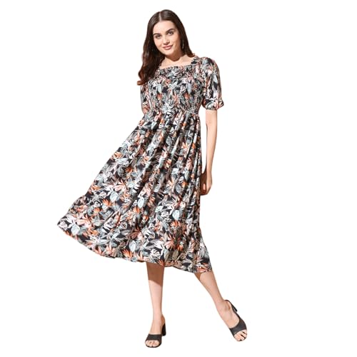 Image of Femvy Women's Polyester Fit and Flare Knee-Length Dress