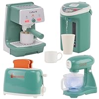 Küchengeräte Spielzeug Set,Spielküche Zubehör, Kinderküche Geschirr, Kinder Kaffeemaschine Wasserspender Mixer Toaster mit Geräusch und Licht, Küche Rollenspiel Set für Mädchen Jungen ab 3 Jahren