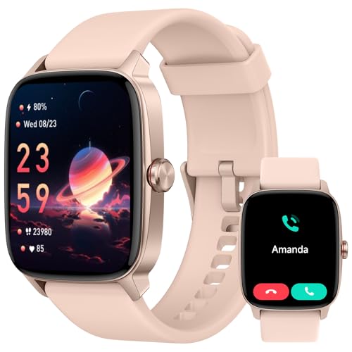Smart Watches for Women Men with Bluetooth Call & AI Voice, 1.85' HD Fitness Tracker with Heart Rate SpO2 Sleep Monitor, 100+ Sports Modes,Mini Games, IP68 Waterproof Smartwatch for Android iOS Phones