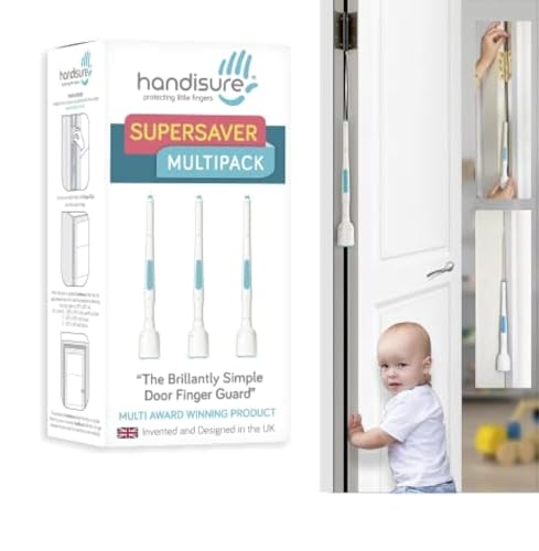 Image of 3in1 Pack Child Door Safety Door Pinch Guard. Automatic, Hinge & Lock Side Safety, Reliable, Multiple Awards & Unique, Baby Door Stopper. Easy to Install, Finger Guard for Door