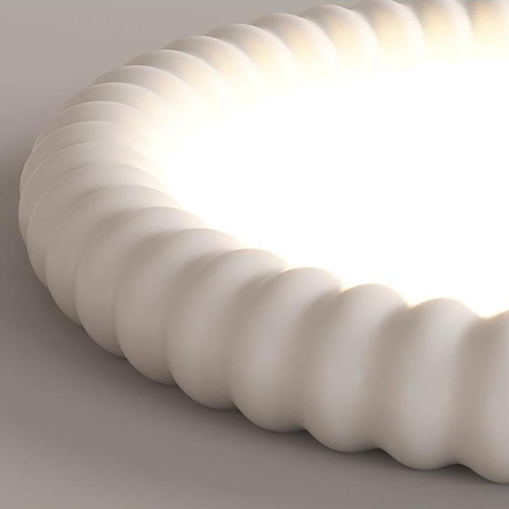 Plafoniera LED Nordica Incasso, Lampada da Soffitto Tonda Scanalata