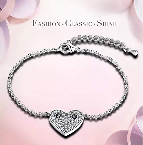 Crystal Heart Charm Bracelet