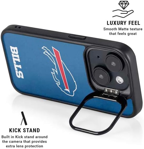 Skinit Kickstand Phone Case Compatible with iPhone 14 Plus - Officially Licensed NFL Buffalo Bills Distressed Design