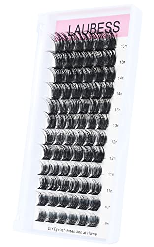 Image of Individual Lashes 72 Cluster Lashes Mixed Tray Volume Eyelash Clusters DIY Lash Extension Kit Soft Lash Clusters Fluffy Mink Cluster Eyelash Extensions (03-0.07C, 9-16mm)