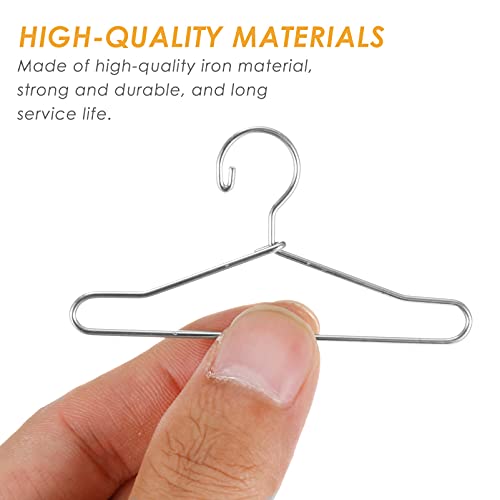 Healifty 20 peças de mini cabides para roupas de boneca, roupa de vestido, suporte para roupas de bo
