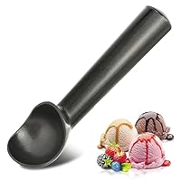 Eisportionierer,Schwarzer Aluminium-Eislöffel,18 cm Einteiliger Design Antihaft-Eiskugelportionierer
