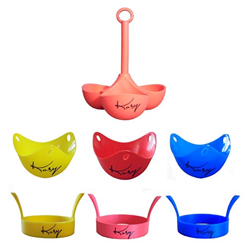 Triple Egg Silicone Cooking Pack 3 x Egg Poacher Pods 3 x Egg Frying Rings and 1 x 3 Egg Boiler from Kosy Kitchen