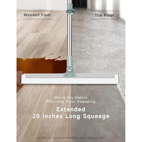 Image of Magic Bathroom Broom 50-Inch Rotating Floor Squeegee, Heavy Duty Bathroom Wiper with 180-Degree Swivel Head,Multifunctional Magic Broom Floor Squeegee with Long Handle (Magic)