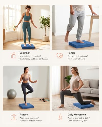 Image of StrongTek Extra Wide Foam Balance Pad for Physical Therapy, 19 inch X 15.8 inch X 2.4 inch, High-Density TPE Foam Pad for Exercise, Enhanced Stability, Core Strength, Non-Slip & Water-Resistant, for Fitness, Yoga
