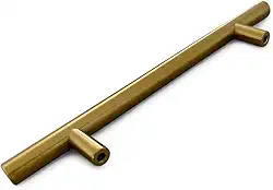 Puxador para Móveis e Gavetas, 20 cm, Aço Inoxidável, Acabamento Fosco, Estilo Minimalista, Kit com 4 Peças (Dourado)