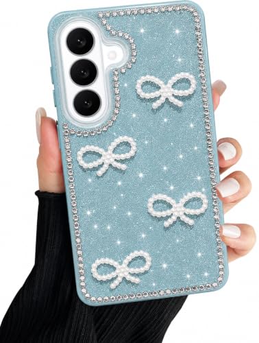 Image of DIZORO for Samsung A37 Case,Cute Bow Tie Aesthetic Phone Case,Trendy Slim Hard IMD Shockproof Protective Bumper Designer Phone Back Cover for Women Girls - Green